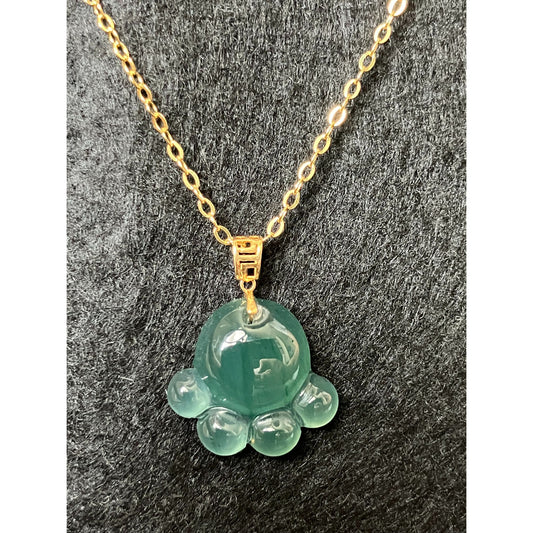 天然A貨翡翠 にくきゅうペンダント|可愛らしい肉球モチーフジュエリー