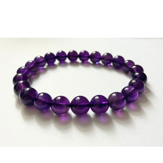 ウルグアイ産 天然アメジストブレスレット｜プレミアムクラス・濃厚な紫が宿す高貴な輝き