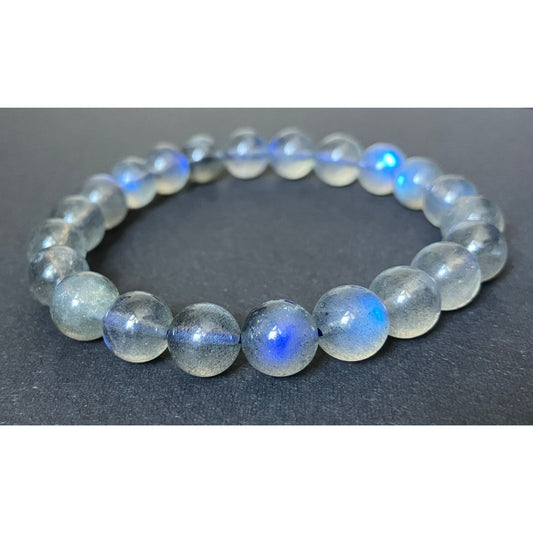 スリランカ産 天然ラブラドライトブレスレット（通称 ブルームーンストーン）｜プレミアムクラス・男女兼用・高透明度と鮮やかな光